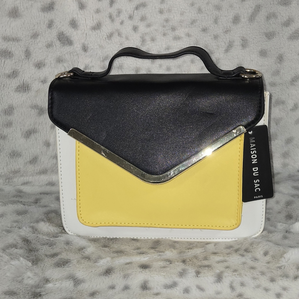 Black, Yellow, and White Mini Bag